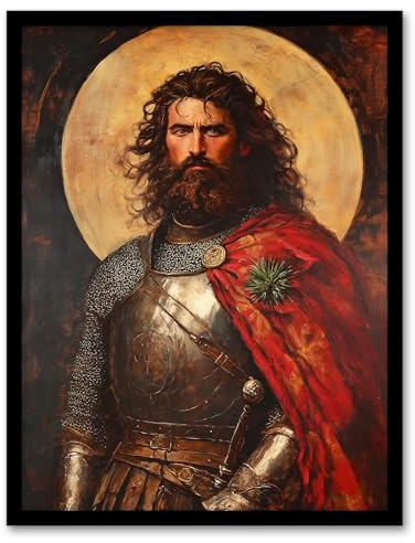 Artery8 William Wallace Scottish Knight Portrait Painting Man Cave Art Print Framed Poster Wall Decor 12x16 inch