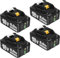 Replacement for Makita 18V 8000mAh Battery, Compatible with Makita 18V Battery BL1860 BL1840 BL1830 BL1820 BL1815 BL1835 BL1845 Cordless Tools (4 packs)
