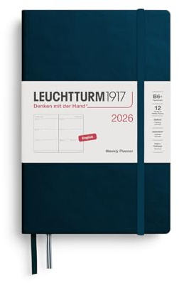 LEUCHTTURM1917 372720 Wochenkalender Paperback (B6+) 2026, Deep Sea, Englisch