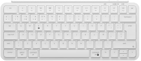 Keychron B1 Pro Teclado Inalámbrico Ultrafino, Distrubución ISO Español, Programable Mediante ZMK/Launcher, Conectividad 2.4 GHz/Bluetooth/Cable, Teclas Silenciosas para Mac y Windows- Blanco Marfil
