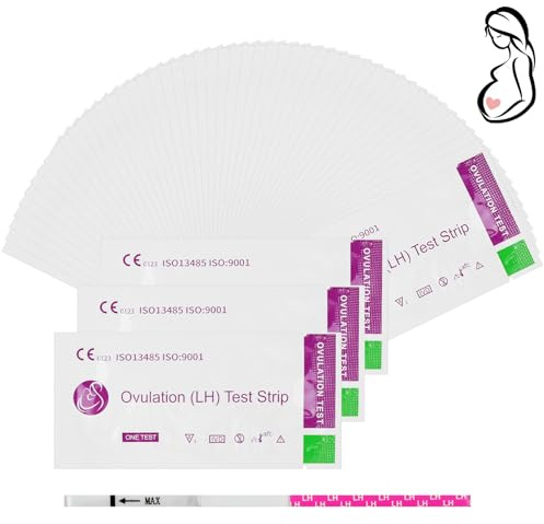 AYBUY 50 Pieces Ovulation Test Strips, 25miu/ml Tests for Ovulation, Individually Wrapped(Style B)