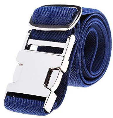 Kinder Elastische Schnalle Hose Gürtel - Verstellbarer Jungen Gürtel mit Zinklegierung Schnalle für Mädchen Einfacher Verschluss (Marineblau)