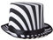 Funny Fashion Zylinder 60cm - Schwarz Weiß gestreift - Schöner Hut zum 20er Jahre Kostüm für Party Show Hochzeit Junggesellenabschied Karneval