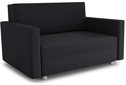 Sofa Pura Maxi mit Schlaffunktion - Schlafsofa mit Bettkasten, Sofagarnitur, Bettsofa, Wohnlandschaft, Couch, Polstersofa (Schwarz (Suedine 24))