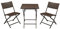 DEGAMO Bistroset Rossano 3-teilig, alle Teile klappbar, Gestell Stahl moccafarben, Bespannung Polyrattan braun Bicolor, wetterfest