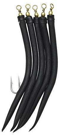 Kinetic Gummi-Makk in fünf Farben und Größen verfügbar, Inhalt je Packung 5 Stück, Perma Steel Haken (Black, 8/0)