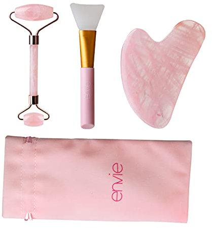Envie Rosenquarz Gesichtsroller-Set