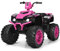 COSTWAY Kids Electric Quad Bike, 12V Battery Powered Ride on ATV with LED Light, Horn & Music, High/Low Speeds, Electric Mini Vehicle Toy Car for Boys Girls (Pink)