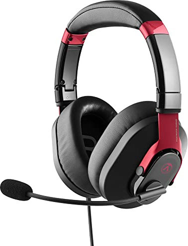 Cuffie da Pro Gaming con Microfono Austrian Audio PG16 (accessori da gaming pieghevoli, cavo da 1,4 m rimovibile), nero/rosso