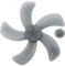 Freebily Universal Kunststoff Lüfterflügel 3/5 Blätter Ersatzteil Ventilatorflügel mit Mutterabdeckung Rotorblatt für Stand Tischventilator Grau G 15.6 Inch