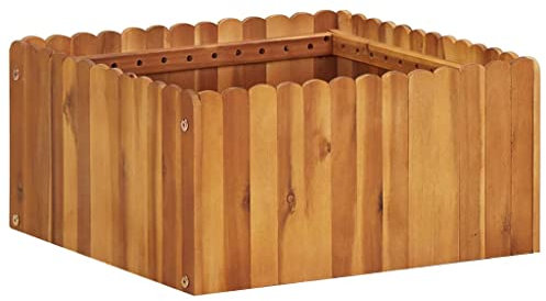 BULANED Garten-Hochbeet, Palettenrahmen, Hochteich, Gemüsebeet, Kräuterregal Balkon, Blumenbeet, Kräuterspirale, Tomatenbeet, Pflanzhochbeet, 50 x 50 x 25 cm Massivholz Akazie