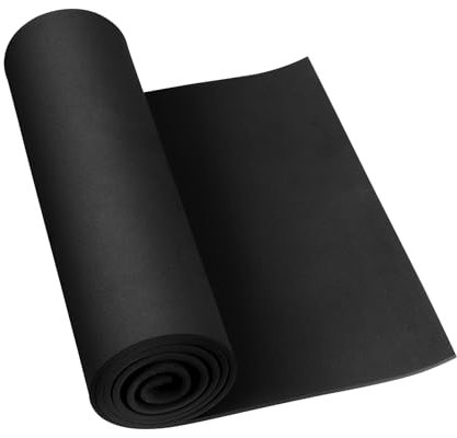 Do²ping Goma EVA Negra, Goma EVA 4mm, 35.5 x 150cm EVA Foam Cosplay, Espuma EVA Alta Densidad 86kg/m3 para Costume Proyecto DIY (4mm Negro)