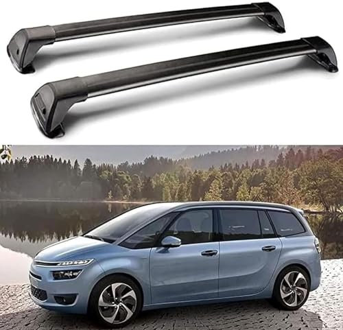 Dachträger Querträger für Citroen C4 Grand Picasso 2014 2015 2016 2017 2018, Reling Querträger Aluminium Abschließbar Relingträger Autodach Zubehör Gepäck Fracht Transportrack