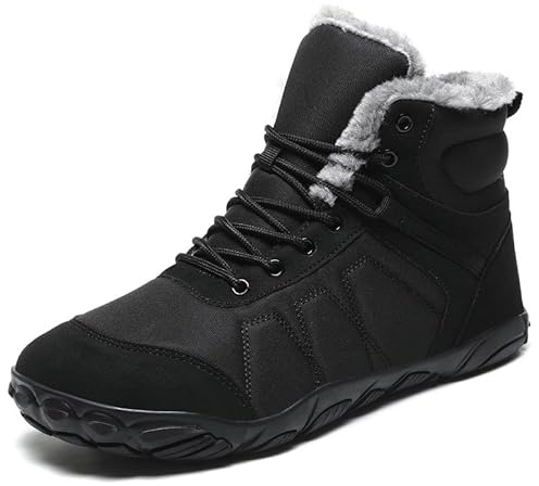 MIFAWA Barfußschuhe Winterstiefel Herren Damen Schneestiefel | Herren Damen Winterstiefel Warm Gefüttert Barfußstiefel für Wasserdicht Outdoor Anti-Rutsch Bequem Leicht Schwarz1 40EU