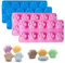 UILYNIU 4 Stücke Silikon Schokoladenform, Paw Silikonformen, Backformen, Süßigkeitenformen, Wiederverwendbare Silikonformen für Schokolade, Süßigkeiten, Gelee, Eiswürfel, Hund Behandelt (Blau, Rosa)