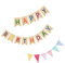 Happy Birthday Girlande Bunt Vintage Leinen Banner Wimpelkette Dekoration für Babydusche, Geburtstag, Party