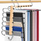 Hosenbügel Platzsparend, 6 In 1 Natürliche Hosenbügel Holz, 2 Stück rutschfeste Magische Hosenbügel, Faltbare Multifunctional Hosenkleiderbügel, Platzsparende KleiderbüGel für Schals Jeans Hosen