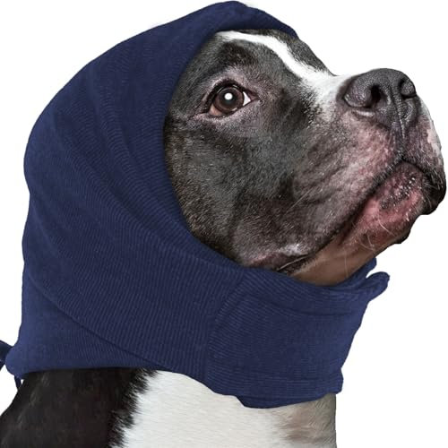 IECOii Soft Dog Calming Hoodie Anxiety Relief Dog Ear Muffs Noise Protection Dog Ear Wrap Hematoma Fireworks Dog Ear Cover for Bath Blow Drying Dog Head Cover Noise Cancelling Sleep Help Headband