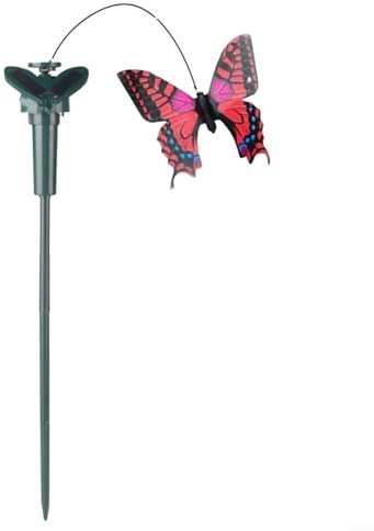 Realistischer Solarbetriebener Schmetterling Vogel Gartendeko Wasserdicht Außenbereich Ornamente für Rasen Landschaft Hochzeit Solarfigur mit Doppelflügel Design(butterfly)