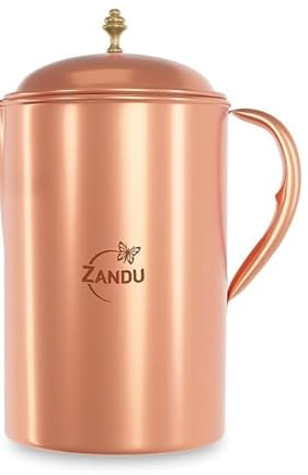 Carafe à eau en cuivre pur, capacité de 2 L, verres ayurvédiques traditionnels