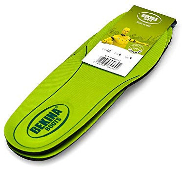 Ergonomical Insoles for Safety Boots for Men and Women, odeur Resistant, Extra Shock Absorbing with Heel Cushion, Anti Microbial Treatment, for More Comfort, UK 5 Green