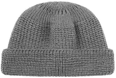 HANSEHELD Strickmütze Seebär GOTS Dockermütze Seemannsmütze kurz und flach - Grau | Seemannsmütze | GOTSs Zertifiziert | Organic | kbT | Bio | Nachhaltig | Made in Germany