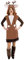 narrenkiste Oh3034-36-38 braun-weiß Damen REH Kostüm-Kleid mit Stulpen Gr.36-38