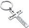 Ldurian Porte-clés religieux en acier inoxydable avec verset de la Bible, Psaume 91:4, Large