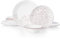 Corelle Leaf Stitch 12-Piece Dinnerware Set Service for 4 red