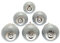 Mango Tree Grey Round Ceramic Door Knobs Vintage Shabby Chic Cupboard Drawer Pull Handles Set of 6