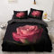 Luowei Bettwäsche Blumen 135x200cm 4 Teilig Rosa Rosen Geblümt Bettbezug Set Microfaser Vintage Floral Bettwäsche mit Reißverschluss und 2 Kissenbezüge 80 x 80 cm