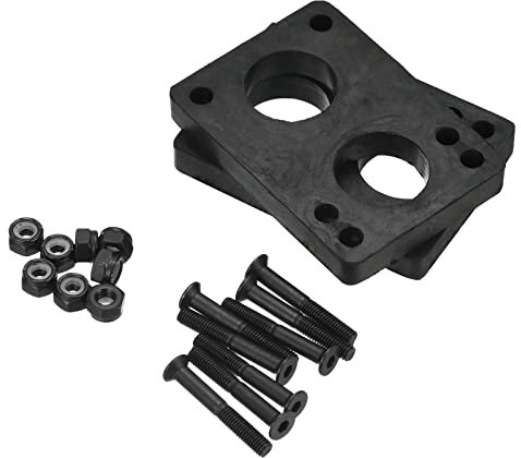 PATIKIL 2Pack Skateboard Steigrohr Polster Schrauben Set 10mm Langboard Shock Rise Pad mit Montage Schrauben Muttern Hardware Reparatur Kit für Cruiser Schwarz