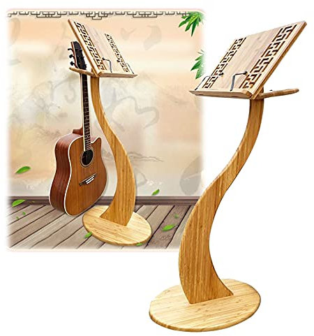 CIRONI Notenständer – Orchester-Notenständer aus Holz – Notenständer für Gitarre, Violine, mit Retro-Aussparung, 340°-Flip-Design, abnehmbar, zum Lesen, Schreibtisch und Ausstellen, S-Halterung, st