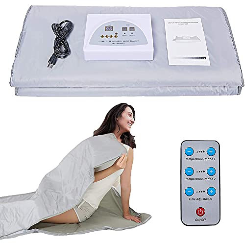 Manta de sauna de infrarrojos lejanos, máquina de terapia de desintoxicación de sauna de infrarrojos que ayudan a aliviar el dolor / pérdida de peso / desintoxicación, control remoto inteligente e i