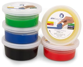AFH Easy Power Putty® | 5er Set | ca. 85g | Hantrainer | Knete