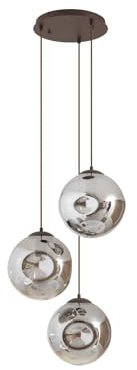 Lindby Pendelleuchte Valentina (Design, Modern) in Alu aus Glas (3 flammig E27) - Hängelampe Esstischlampe Hängeleuchte Wohnzimmerleuchte