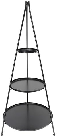 F1885 Etagere Weihnachtsbaum, Metall, Mattschwarz Maße: Ø 55 x 141 cm, Ablageböden Ø 17 cm, 32 cm, 48 cm, einfache Selbstmontage