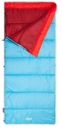Coleman Flatlands Schlafsack, 100 % recyceltes Material, große und hohe Optionen, kühles Wetter, Schlafsack für Camping, Übernachtungen, Gäste und mehr