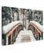 MuchoWow© Bild auf Leinwand Groß 120x80 cm XXL Schlafzimmer Bilder Badezimmer Wand Deko Wohnzimmer Modern Wanddeko Bilderwand Geschenk Brücke - Winterlandschaft - Wald - Natur - Schnee