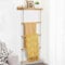 Yunkctuk Scaletta Porta Asciugamani con 1 Ripianoporta, Asciugamani Bagno da Terra con 4 Aste, Scala Legno Decorativa per Bagni, Soggiorni, Camere da Letto (98 * 43 CM)