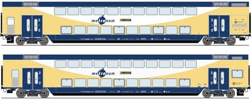 6200106 H0 Set of 2 Double Deck Cars with Control Car, Metronome Ep.VI DC