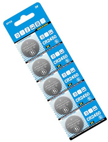 CeaBulo DL2450 ECR2450 GPCR2450 CR2450 Lithium Button Cell Batteries 5Pack 3V For Toy And Cameras