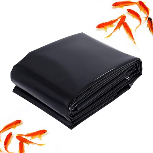 Pounjsd Schwarz Teichfolien, fertigteich klein, Fischteichfolie, Flexible Teichfolie 3M X 3M, Folie hochbeet innen, noppenfolie für hochbeet, Pond Liner, wasserdichte Folie für aussenbereich