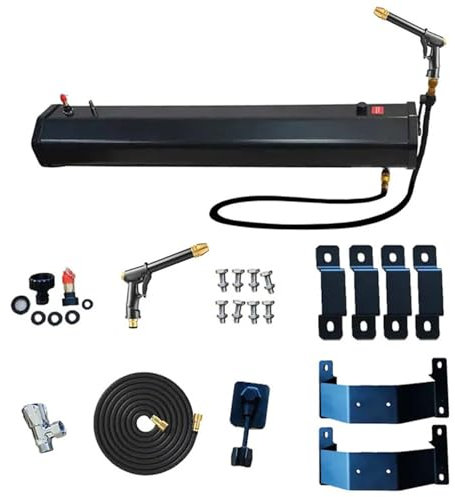 ZYHNNKL Douche Solaire Camping, Douchette Tout-Terrain Montée sur Galerie de Toit avec Pommeau de Douche Haute Pression et Sac de Rangement(30L)