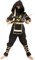 SEA HARE Déguisement de guerrier samouraï noir Ninja Power (M:7-9 Ans)