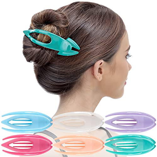 RC ROCHE 6 Stück Haarspange Haarklammer Französisch Geschwungen für Damen Mädchen Fester Halt Ohne Rutschen Hochwertig Haare Hochstecken, Klein Pastell Multifarben