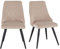 Duhome Esszimmerstühle 2er Set Küchenstuhl Wohnzimmerstuhl Sitzfläche Aus Samt mit Metallbeine, Beige