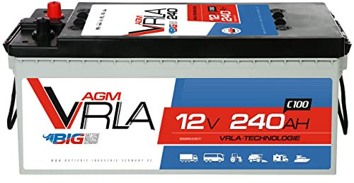 BIG AGM 240Ah C100 12V Solar Batterie Versorgung Mover Caravan Boot statt 220Ah 230Ah