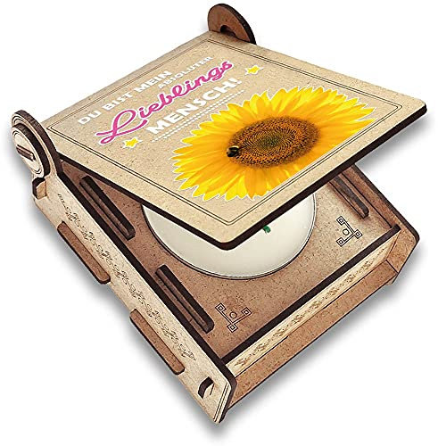 Candle IN THE BOX Lieblingsmensch, Kerze mit Spruch, liebe Geschenke für Freundinnen, Freundschaftsgeschenk, Geschenke für Frauen Geburtstag, zum Valentinstag