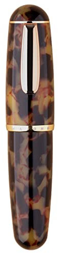 Majohn Q1 Fountain Pen Extra Fine Nib Amble Acrylic, Little Fat Man Eyedropper Filling Pocket Pen Large Capacity